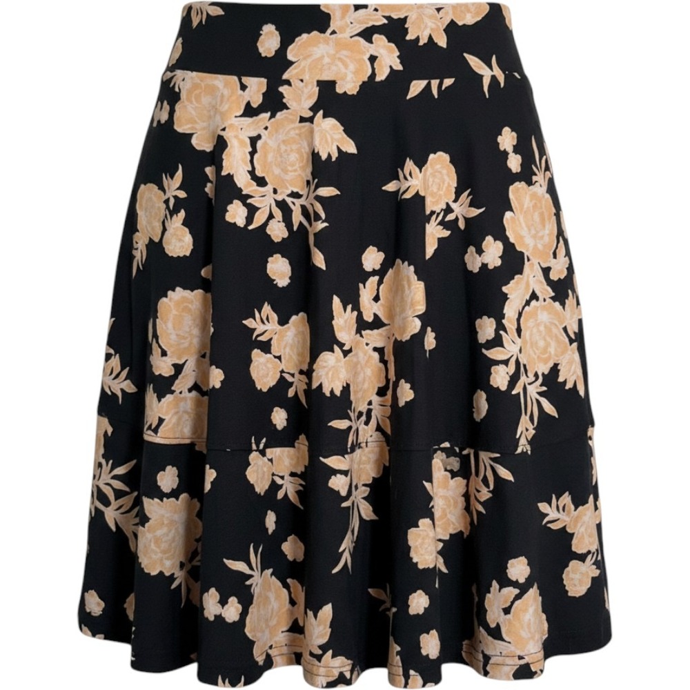 Pact Swing Skirt Womens S Black NWT Twilight Floral Fit & Flare Organic Cotton
